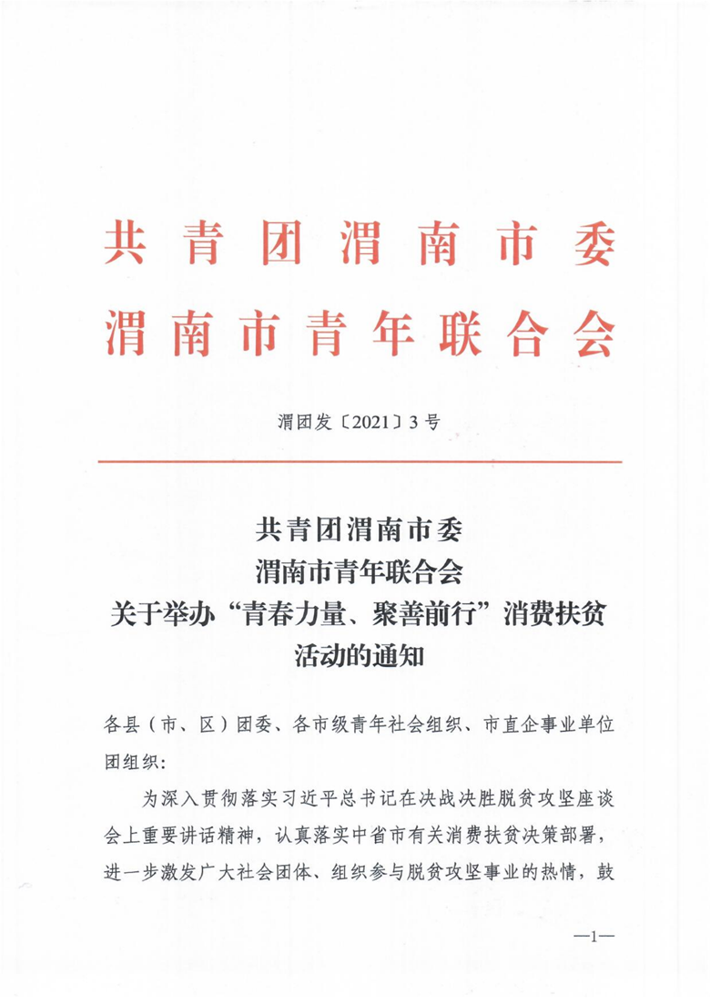 關(guān)于舉辦“青春力量，聚善前行”消費(fèi)扶貧活動(dòng)的通知